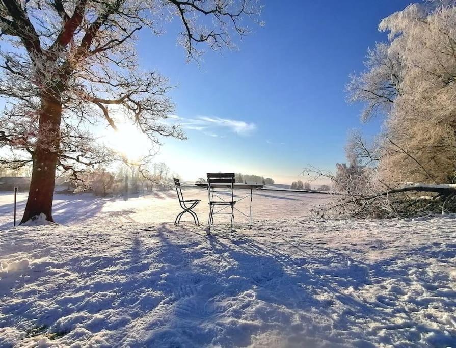 5Sterne Ferienwohnung Im Fachwerk Mit Bergblick In Alleinlage Und Grossem Garten, Infrarotkabine Humberg エクステリア 写真